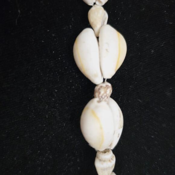 Hawaiian Cowrie Sea Shell Necklace 16" Boho Clapless Long Beachy 90s Conch 3pc - Picture 9 of 12